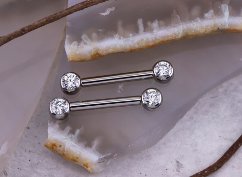 Штанга для пирсинга груди безрезьбовая Bright 1.6 мм (14 G) фото 2